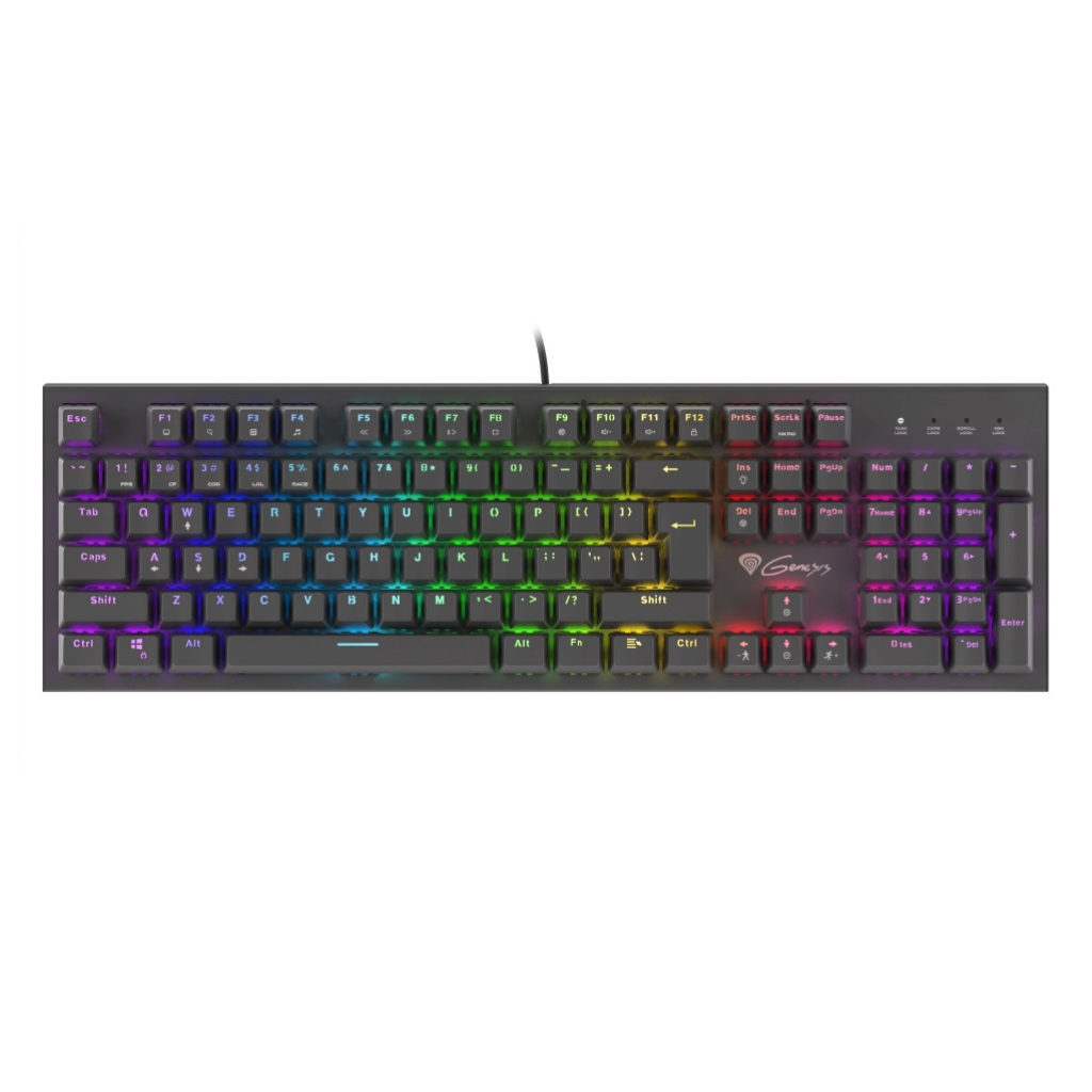 Genesis Mechanical Gaming Keyboard Thor 300 RGB US Layout RGB Backlight Red Switch Software - NKG-1595